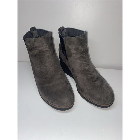 Dr. Scholl’s Women’s Size 8M Lean in Grey Suede Wedge Comfort Ankle Booties - Picture 10 of 15